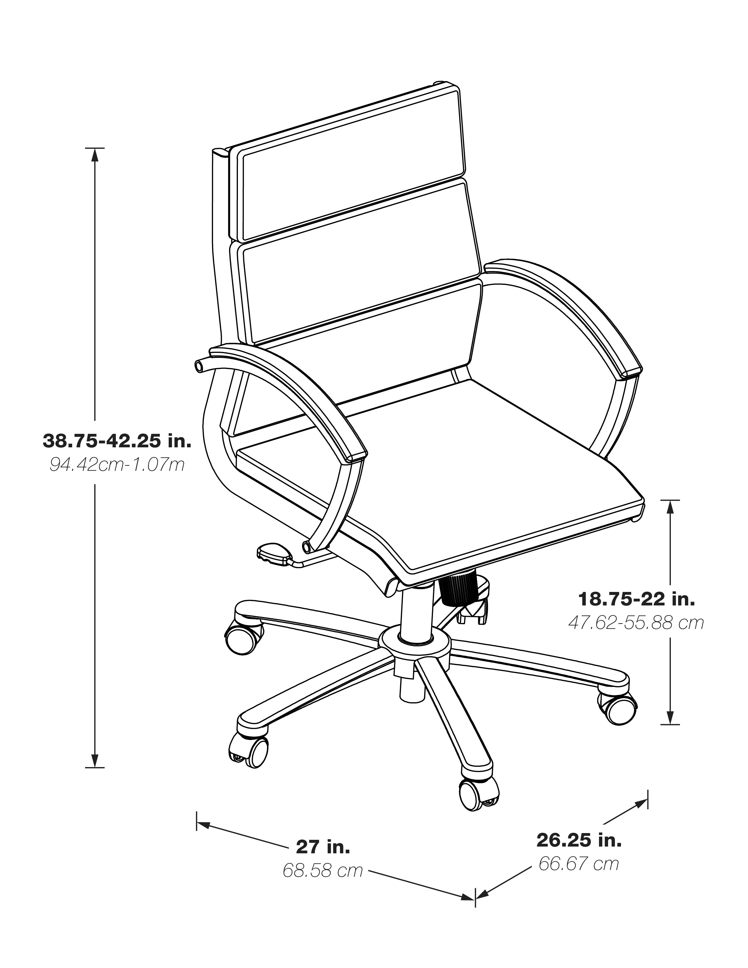 Mid Back Exec Faux Lthr Chair